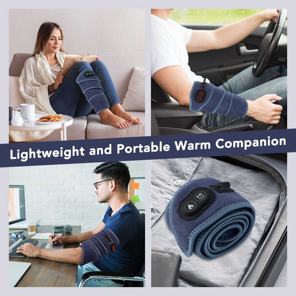 Heating Pad Wrap, Electric Heating Pad, Extra Long Fast Heating Wrap with 4 Heat Settings, Adjustable Heated Brace Wearable Heating Wrap, Around for Wrist Elbow Knee Ankle Arm, Blue