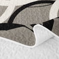 thumbnail image 5 of Castle Fairy Abstract Overlap Ring Quilt Full 3-Piece,Minimalist Hollow Circle Graphic Full Bedspread Sets,Black White Sky Blue,1 Coverlet and 2 Pillowcases, 5 of 7