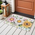 thumbnail image 4 of Entryway Rug 2'x3', Colorful Daisy Floral Small Rug for Kitchen Bathroom Door Mat Indoor Entrance, Spring Flowers Botanical Leaves Rustic Non-Slip Area Rugs Floor Mats Carpet Front Door Rugs, 4 of 8