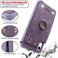 thumbnail image 4 of MKEUDQ-Wallet Case Compatible for iPhone XR/10R with Credit Card Holder,Leather Shockproof Protective Phone Cover Supports 360°Rotation Ring Stand and RFID Blocking for iPhone XR,iPhone 10R,Lavenders, 4 of 4