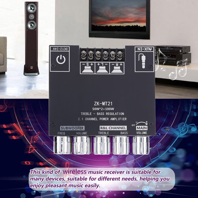 ZK-MT21 Bluetooth-compatible 2.1 Channel Bass Power Subwoofer Amplifier Board