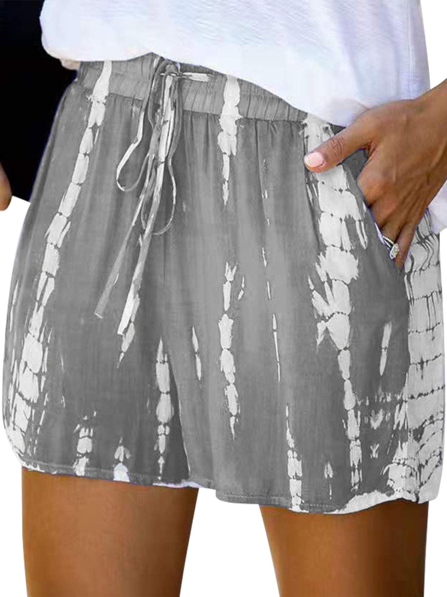 Women Tie Dye Summer Beach Shorts with Pockets Casual Loose Short Hot Pants  Lounge Wear Short Trousers - Walmart.com