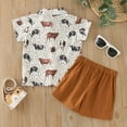 thumbnail image 4 of Boys Clothes Toddler Baby Boy Children's Spring Summer Cotton Cow Printed Short Sleeved Sports 6 12 18 24Months 2T 3T T Shirt and Shorts Sets Pjs 2-Piece Set, 4 of 6