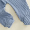 thumbnail image 5 of Cjfdfy Newborn Baby Boy Girl Footed Romper Outfit Solid Color Ribbed Long Sleeve Side Snaps Jumpsuit With Hat Infant Cute Coming Home Fall Winter Outfit 0-6 Months, 5 of 6