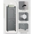 thumbnail image 3 of Hzuaneri Bathroom Storage Cabinet, 29.5" Tall Small Freestanding Corner Cabinet with 2 Doors & Adjustable Shelf, Space‑Saving Narrow Organizer for Compact Bathroom Spaces, Gray, 3 of 6