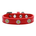 thumbnail image 1 of White Daisy Widget Dog Collar Red Size 10, 1 of 1