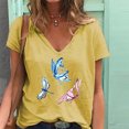 thumbnail image 1 of Pntutb moda mujer impresión cuello en V camiseta manga corta Casual camiseta tops blusa Pntutb Pntutb-4845, 1 of 5