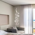 thumbnail image 2 of Adhesivo de Pared JAMW Flores de Espejo 3D para Dormitorio y Sala de Estar Plata, 2 of 5