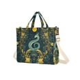 thumbnail image 7 of FORMRS Womens Corduroy Tote Bag Crossbody Shoulder Handbag with Pocket, Green Celestial Serpent, 7 of 7