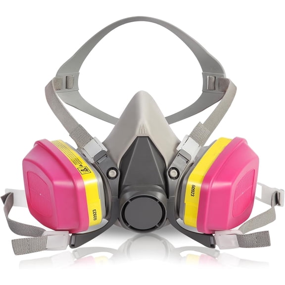 Respirator Mask With 60923 Filters, Reusable Respirator Half Face Mask Anti-Gases, Anti-Dust,Organic Vapors, Painting, Sanding, Spraying, Chemicals, Woodworking, DIY, Epoxy Resin,Welding