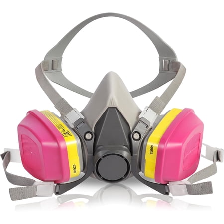 Respirator Mask With 60923 Filters, Reusable Respirator Half Face Mask Anti-Gases, Anti-Dust,Organic Vapors, Gas Mask For Painting, Sanding, Spraying, Chemicals, Woodworking, DIY, Epoxy Resin,Welding