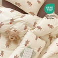 thumbnail image 2 of JOLUSERE 3-Piece Brown Bear White Comforter Full Set,Soft Aesthetic Microfibre Quilt Bedding Set for Kids Adults, 2 of 8
