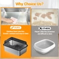 thumbnail image 4 of Stainless Steel Cat Litter Box – Extra Large 60x40x27cm High-Sided Pan with Lid (Gray, 36L Capacity), 4 of 7
