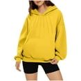 thumbnail image 2 of Crunowin Oversized Hoodie for Women, 2025 Fall Winter Long Sleeve Hooded Sweatshirts with Pockets Yellow XL, 2 of 8