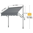 thumbnail image 5 of Uforic Dark Gray 59" Retractable Manual Awning with UV Protection, Waterproof for Window, Deck, 5 of 5