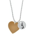 thumbnail image 1 of Delight Jewelry Acrylic 1" Goldtone Heart Silvertone Script Initial Disc - J - Charm Necklace, 20"+3", 1 of 4