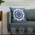 thumbnail image 4 of Blue And White Pioneer Flower Pillow Covers,Blue And White Pioneer Flower Throw Pillow Covers 20"×20" ,Living Room Sofa Couch Pillow Covers,Decorative Pillow Covers, 4 of 7