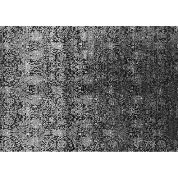 Ahgly Company Indoor Rectangle Oriental Gray Industrial Area Rugs, 7' x 9'
