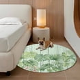 thumbnail image 2 of Tropical Plants Round Area Rug 7Ft Washable Circle Rugs for Dorm Laundry Room, Summer Green Palm Leaves Wooden Grain Non-Slip Carpet Floor Mats Indoor Outdoor Carpet Runner Aesthetic Home Decor, 2 of 8