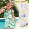 thumbnail image 4 of Psesaysky Green Hawaii Hibiscus Tankini Swimsuits for Girls Modest Tank Tops with Shorts 2 Piece Bathing Suits for Teens Girl 6-15 Years, 4 of 7