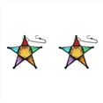 thumbnail image 1 of 2X Farol de Vela Colgante, Portavelas de Vidrio con Forma de Estrella de Cinco Puntas de Estilo Marroquí para Bodas, Jardín, Negro, 1 of 3
