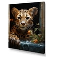 thumbnail image 2 of Designart "Quick Dip With Cheetahs In The Bathroom I" Bathroom Wall Art Living Room, 2 of 7