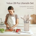 thumbnail image 2 of Juego de utensilios de cocina NCUE, 28 unidades, silicona con soporte, color caqui, 2 of 7