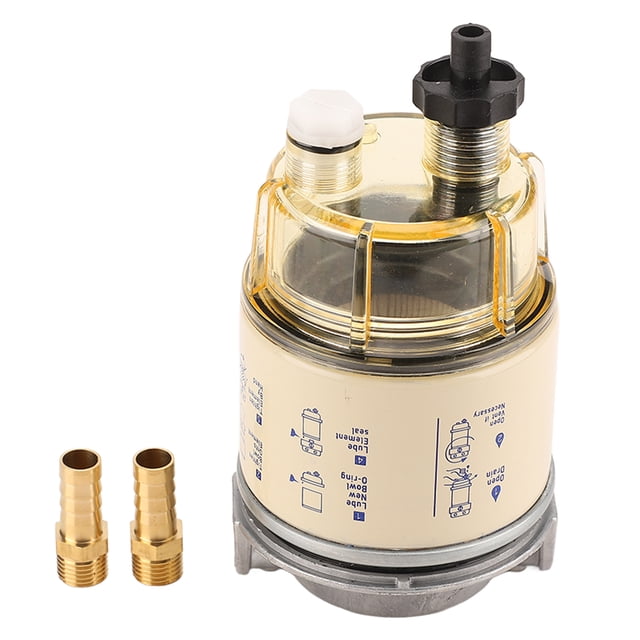 Filtro de combustible Separador de agua A prueba de corrosión Buen sellado 2 orificios Separador de agua Filtro de combustible R12T 140R para lancha rápida