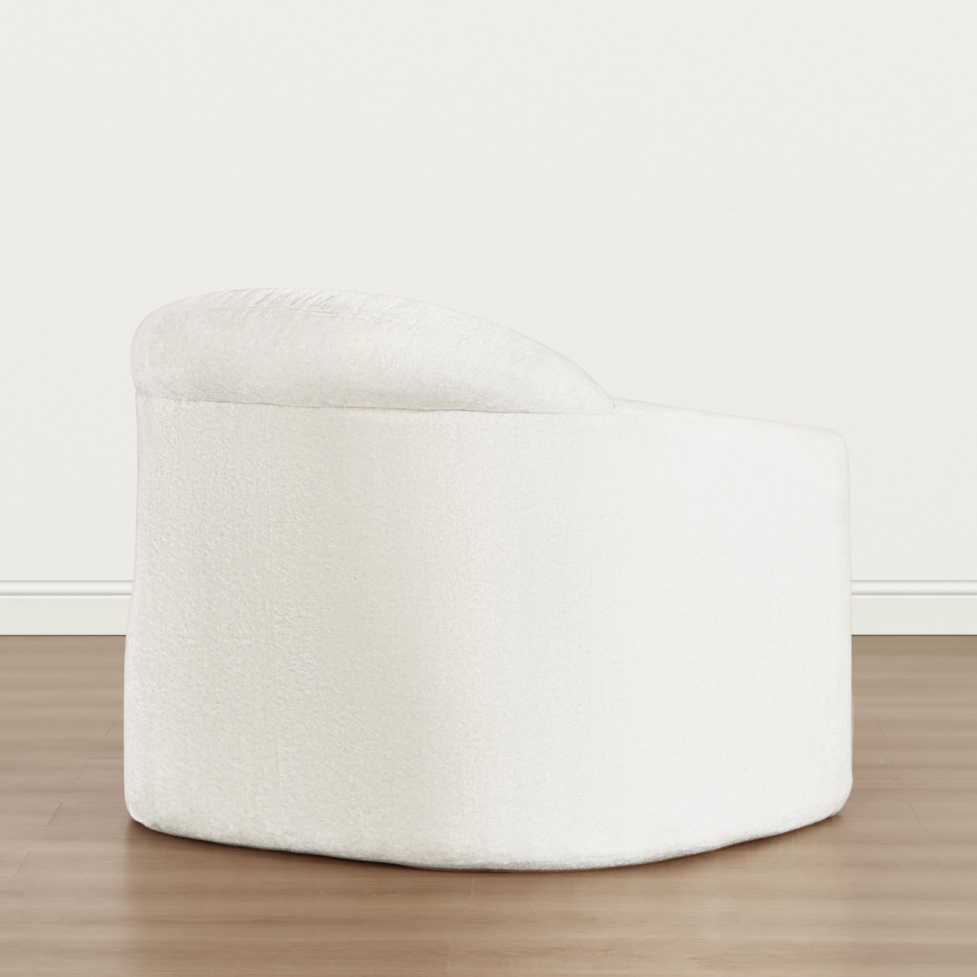 Spruce & Spring Modern Accent Chair with Compression Sponge Cushion, No Assembly, Cream