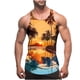 thumbnail image 1 of Camiseta sin mangas de cuello redondo para hombre, sin mangas, estampada, con tirantes finos y espalda descubierta, deportiva, regular, con cuello redondo y sin mangas para hombre., 1 of 4