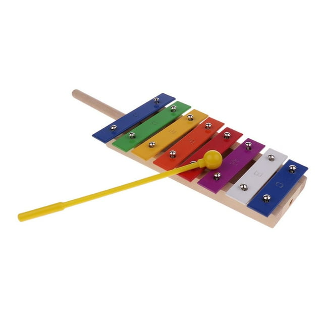 Tachiuwa Kids 8 Tones Aluminum Xylophone with Mallet Musical Early Learning Developmental