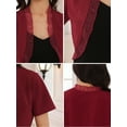thumbnail image 5 of DARING DIVA Open Front Shrug Crop Ruffle Trim Short Sleeve Cocktail Bolero M Dark Red, 5 of 6