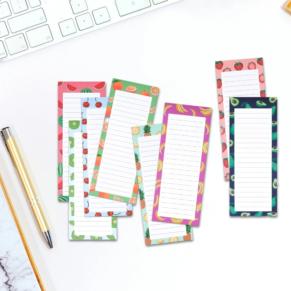 8 Pcs Magnetic Note Pads Grocery List Magnet Pad Writing Pad Magnetic Memo Pads for Study Note and Daily Memos