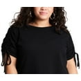 thumbnail image 2 of 1.STATE Women's Plus Ruched Tie Tee Black Size 3X, 2 of 3