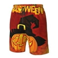 thumbnail image 5 of Kdxio Halloween Pumpkin Pattern Mens Casual Shorts - Drawstring Summer Beach Sports Shorts for Men, 5 of 9
