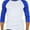 3/4 Sleeve - Royal Blue/White, variant on ToBeInStyle Mens Sleeved Baseball Inspired Classic Shirt Tee - 3/4 Sleeve - Navy/Heather Grey - Medium