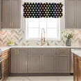 thumbnail image 4 of Colorful Point Window Valance for Kitchen, Cute Watercolor Red Yellow Orange Blue Polka Dots Black Rod Pocket Short Curtain for Small Windows, Light Filtering Decorative Valance, 60 x 18 Inch, 4 of 9