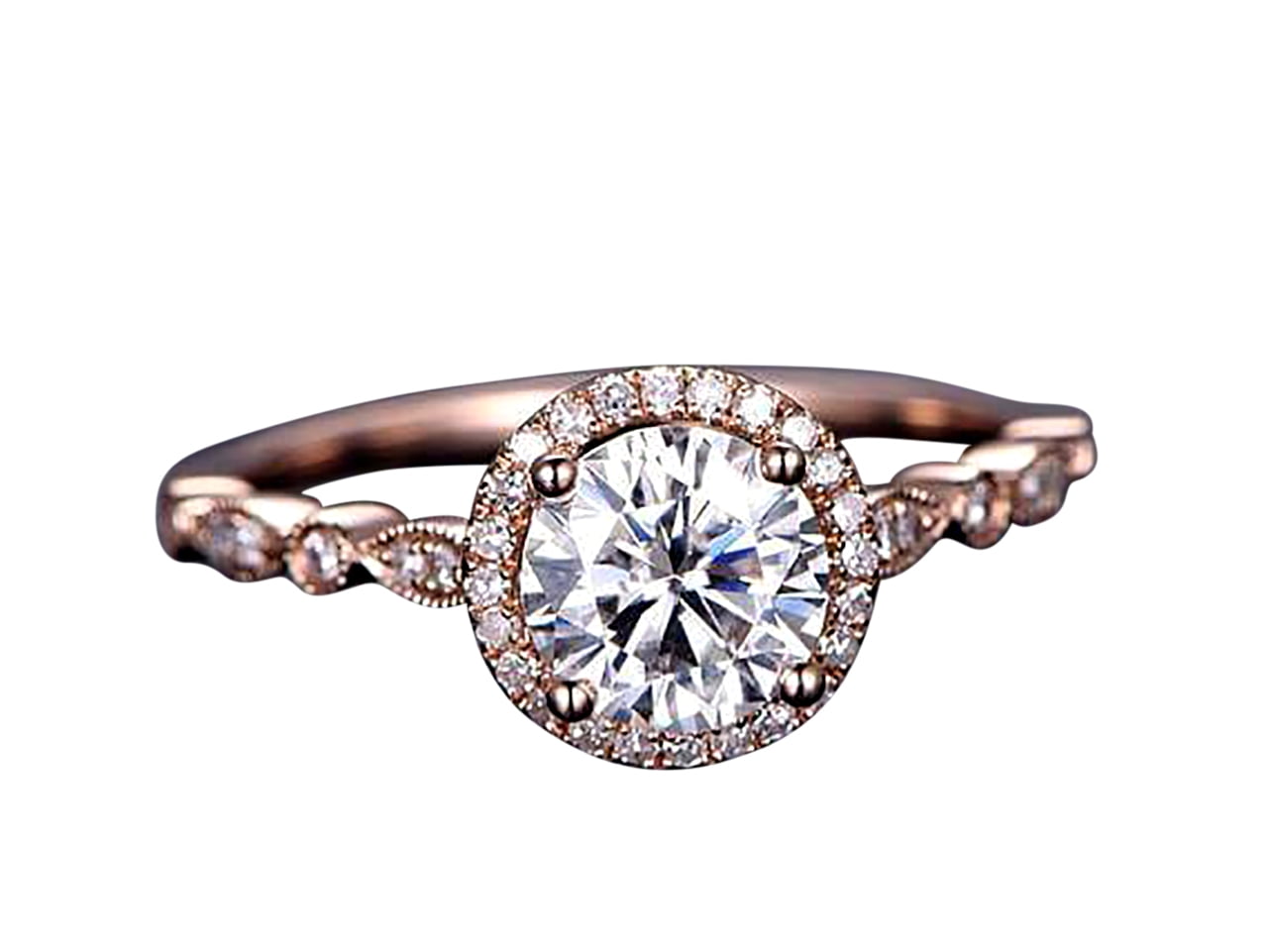 Vintage 1.50 Carat Man made diamond moissanite and Man made diamond