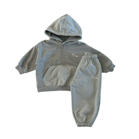 

Boy And Grls Fashion Personality Solid Color Hoodie Corset Casual Set 2 Piece Sizes 18-24 Months