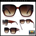 thumbnail image 2 of Womens 90s Designer Fashion Rimless Plastic Thick Temple Butterfly Sunglasses [All Brown], 2 of 7