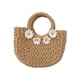thumbnail image 2 of Bolso de mano bohemio tejido a mano con asa superior, estilo informal, de verano Caqui, 2 of 9