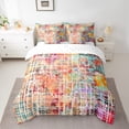 thumbnail image 2 of Homewish Fashion Graffiti Adult Twin Bedding Sets 7-Piece, Stripes Abstract Ombre Bedding Comforter Set, Watercolor Splatter Reversible Sheet Sets, Microfiber Bedroom Decor, 2 of 7