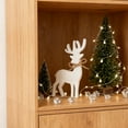 thumbnail image 5 of Vintage Christmas Reindeer Decorations for Home, Office, Mantel, Tabletop, Party, Shelf, 2 Retro Farmhouse Reindeers Winter Holidays Table Centerpiece Decor, Wooden Xmas Decoration(4pc), 5 of 5
