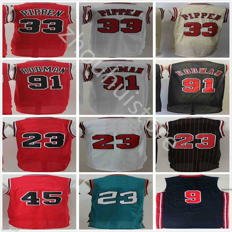 NBA_ College Wears Men's #91 Dennis Rodman Jersey #33 Scottie Pippen Jerseys  The Worm 10#Dennis Rodman- Men Sports Shirt Stitched Red White Black''nba'' jersey 