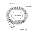 thumbnail image 6 of High-Quality 51g Hip Hop Full AAA Stone Bling Iced Out Pave Men's Bracelet Miami Cuban Link Chain Bracelets for Men Jewelry GC, 6 of 6