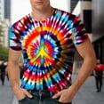 thumbnail image 2 of JAJAHO Men's Short Sleeve T Shirt Tie Dye Crew Neck Comfortable Breathable Graphic Tee Casual Daily Wear Summer Outfits Trendy Tops, 2 of 8