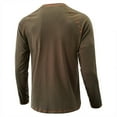thumbnail image 6 of Leesechin Men's Big and Tall Pullover Button Long Sleeve Bottoming Shirt Round Neck T-Shirt Top, 6 of 7