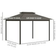 thumbnail image 4 of Outsunny 10' x 12' Metal Hardtop Gazebo with Mesh Sidewalls & Curtains, Double Roof Pavilion for Patio, Backyard, Deck, Porch, Gray, 4 of 9
