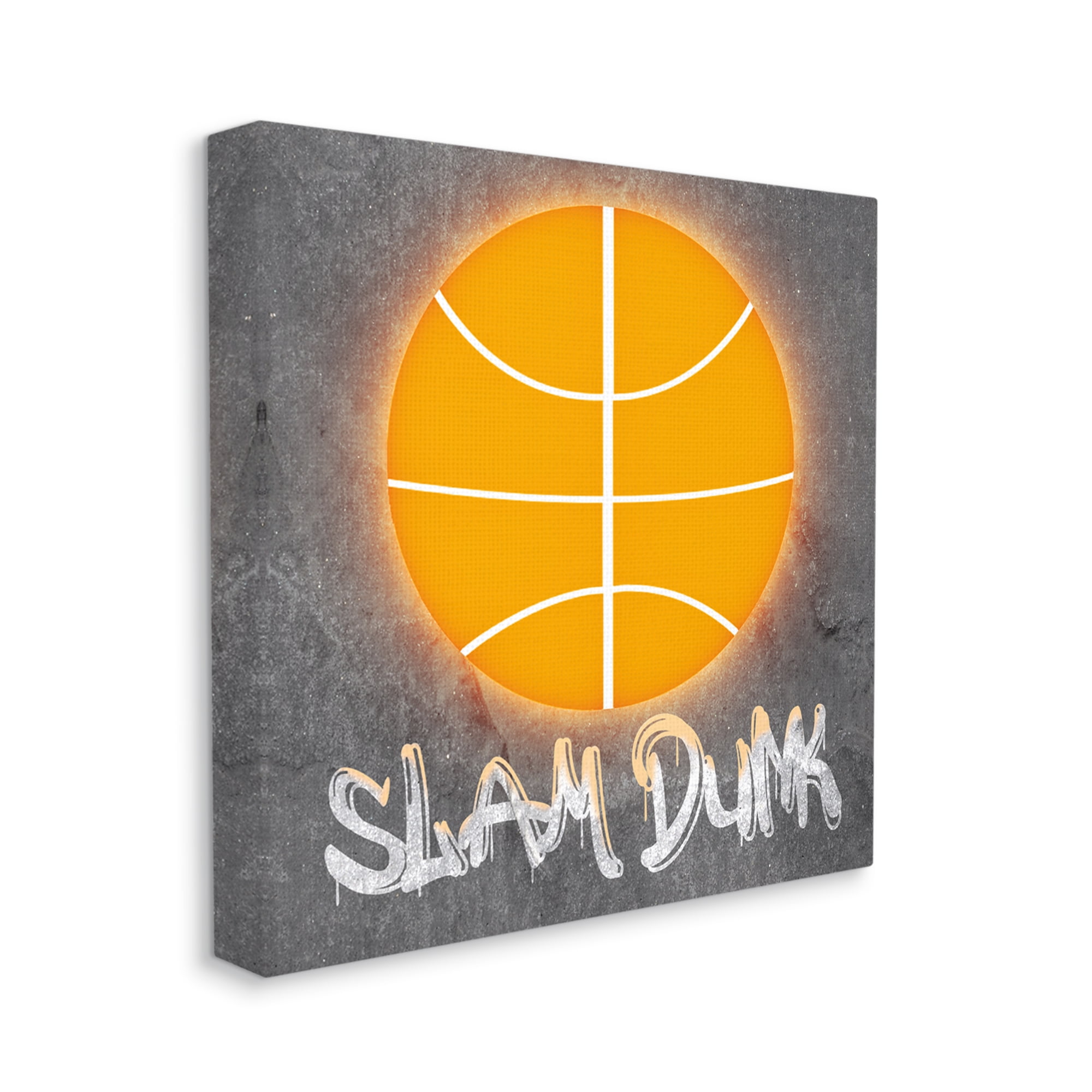 Stupell Industries Slam Dunk Urban Sports Sports Painting Gallery Wrapped Canvas Art Print Wall Art, 17 x 17