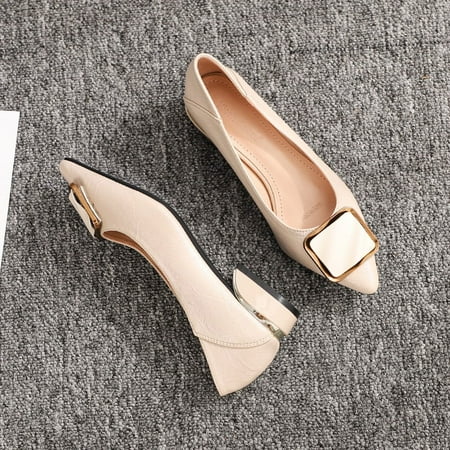 

Pointed Toe Shoes Women‘s 2024 Tooling Work Shoes Thick Heel Not Tired Feet Women‘s Shoes Soft Sole Professional Work Shoes Women‘s Black